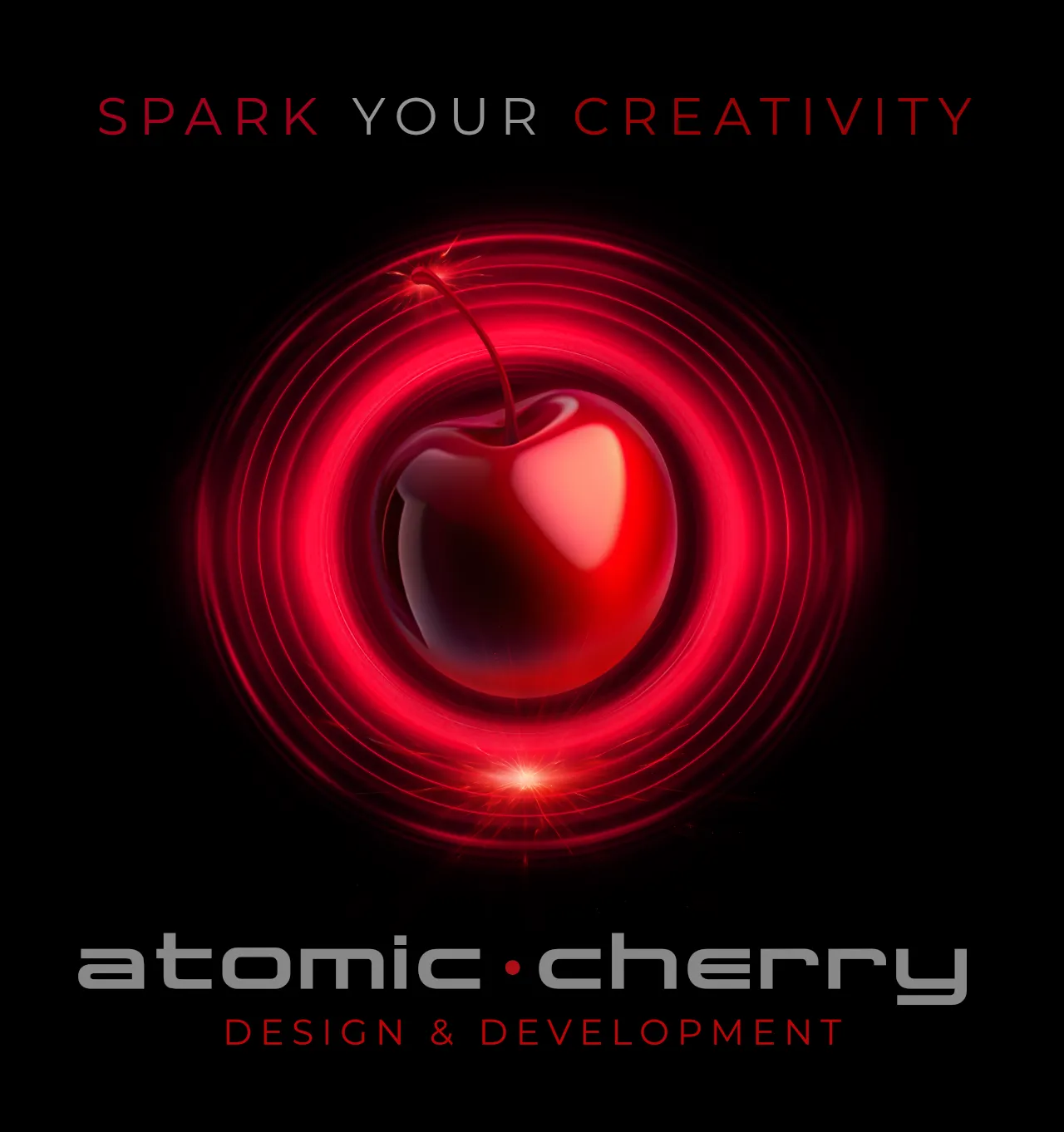 atomic glowing red cherry spark your creativity - Atomic Cherry Design & Development